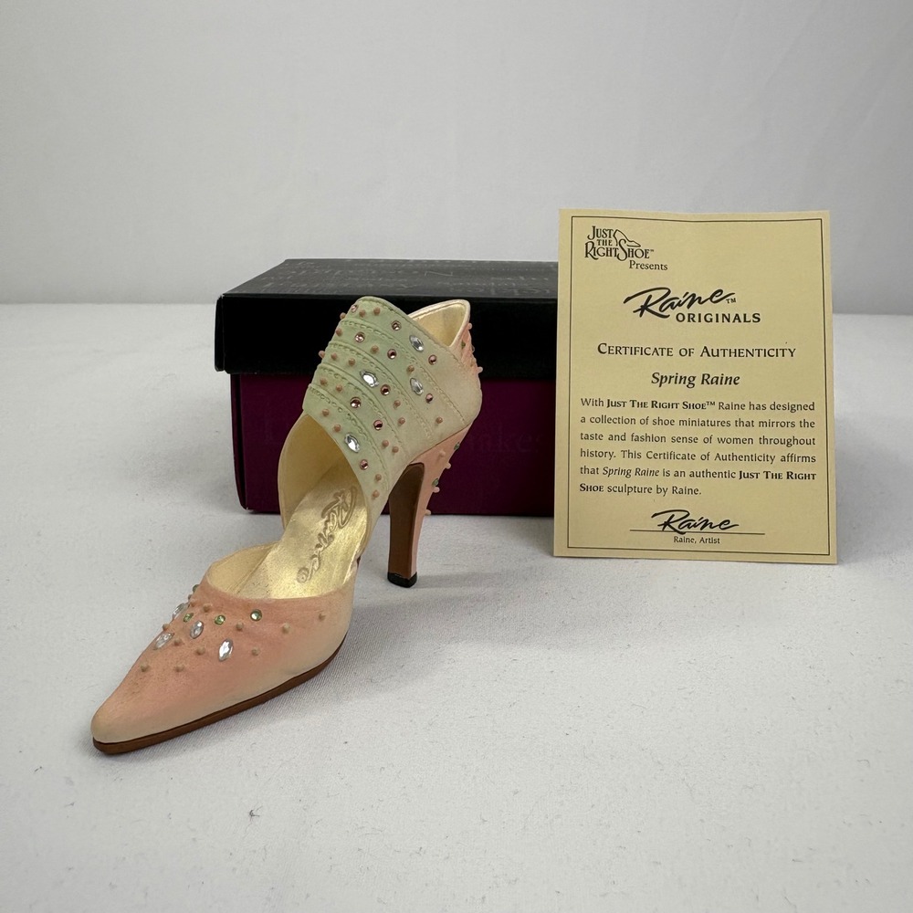Vintage Just The Right Shoe By Raine Spring Raine 25073 1999 Box COA